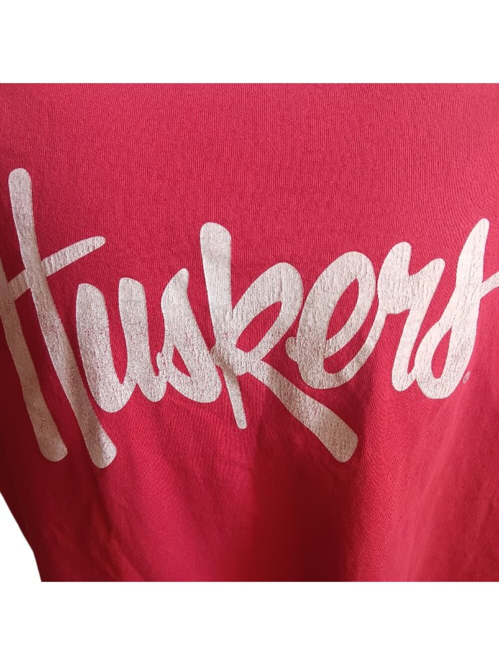 XL Vintage T-shirt Big Red Nebraska Huskers 90's Logo T-shirt Men's Cotton